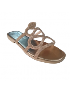 Sandale Plate Femme Élégante avec Strass