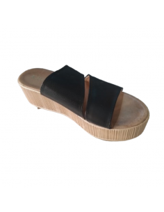 Sandale compensée noire –...