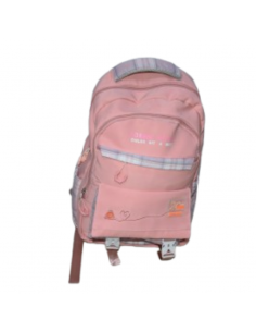 Sac à dos enfant rose avec détails à carreaux – look tendance et pratique