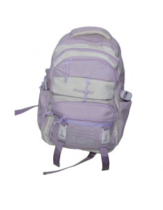 Sac à dos enfant – violet et blanc multi-poches