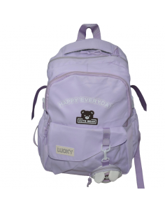 Sac à dos violet enfant – "Happy Everyday" avec motif ours